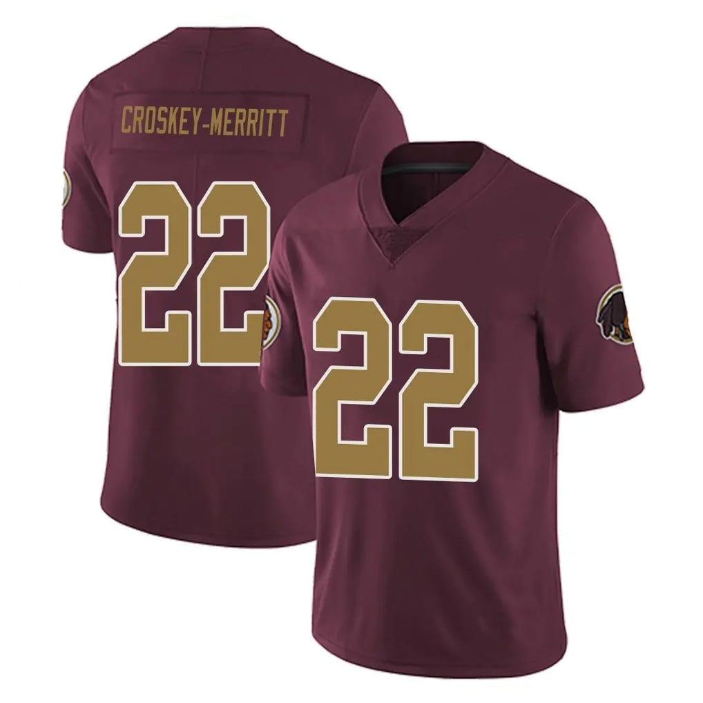 Parkc W.Commanders #22 Jacory Croskey-Merritt Player Burgundy Alternate Vapor Untouchable Home Game Stitched Jerseys