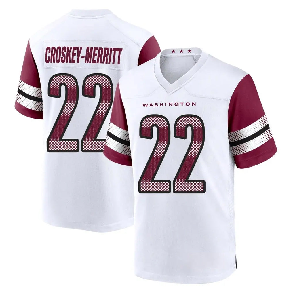 Parkc W.Commanders #22 Jacory Croskey-Merritt Player White Game Home Stitched Jerseys