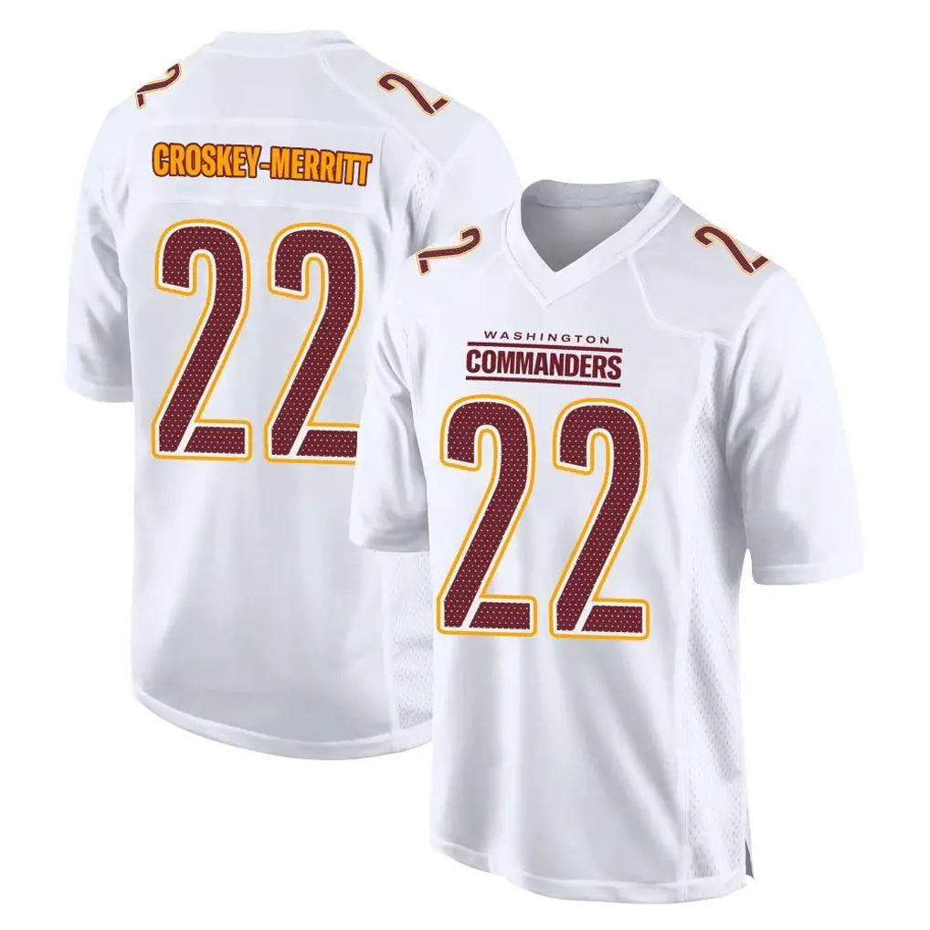 Parkc W.Commanders #22 Jacory Croskey-Merritt Player White Tundra Fashion Home Game Stitched Jerseys