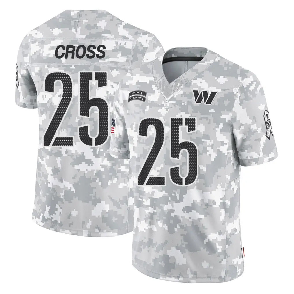 Parkc W.Commanders #25 Nick Cross Player Arctic Camo Limited Salute To Service Home Game Stitched Jerseys