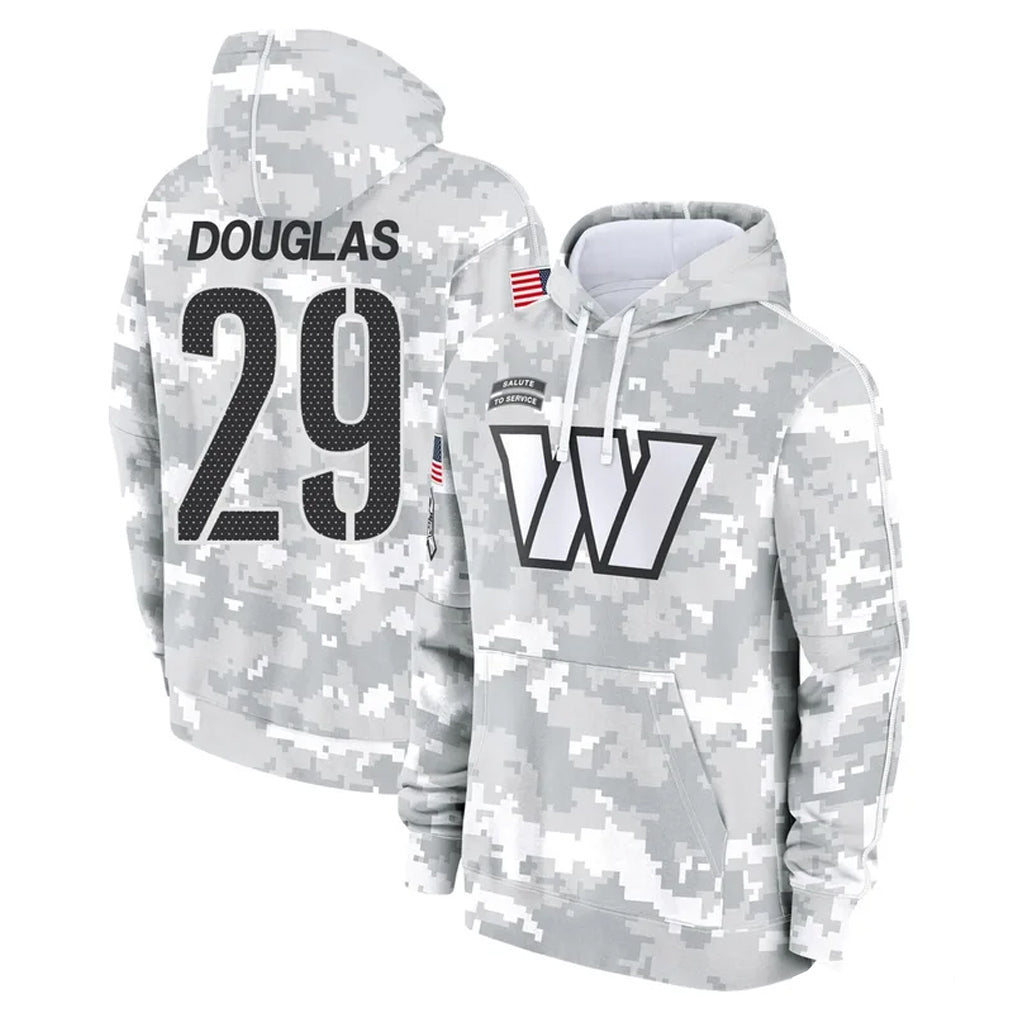 Parkc W.Commanders #29 Rasul Douglas Player Arctic Camo Limited Salute to Service Pullover Hoodies Game Stitched Jerseys