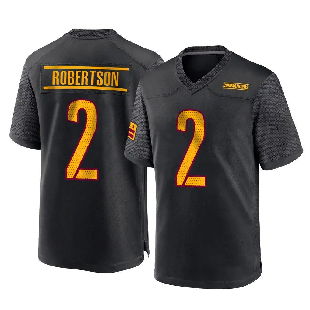 Parkc W.Commanders #2 Amik Robertson Player Black Home Game Stitched Jerseys