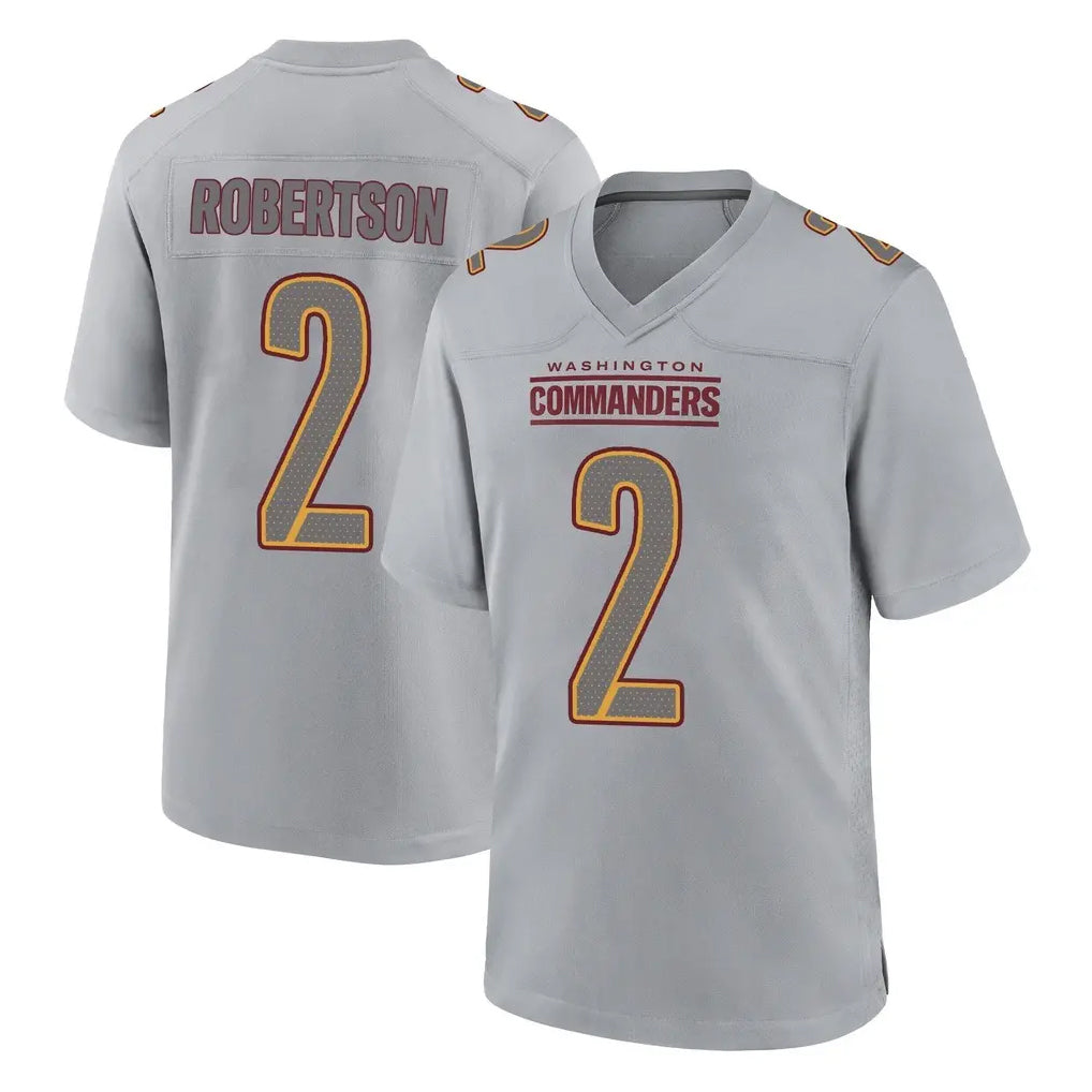 Parkc W.Commanders #2 Amik Robertson Player Gray Atmosphere Fashion Home Game Stitched Jerseys