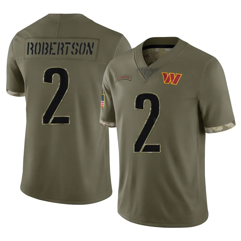 Parkc W.Commanders #2 Amik Robertson Player Olive Salute To Service Limited Home Game Stitched Jerseys