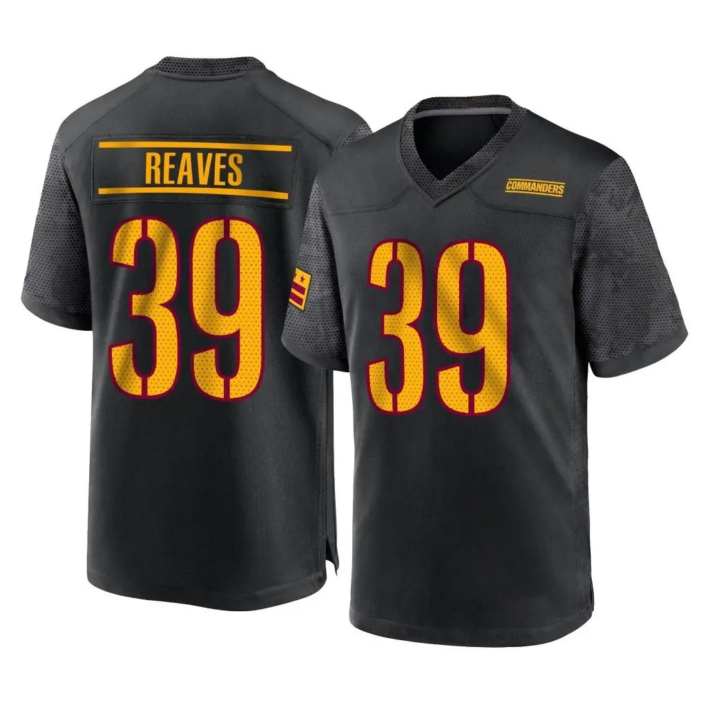 Parkc W.Commanders #39 Jeremy Reaves Player Black Home Game Stitched Jerseys