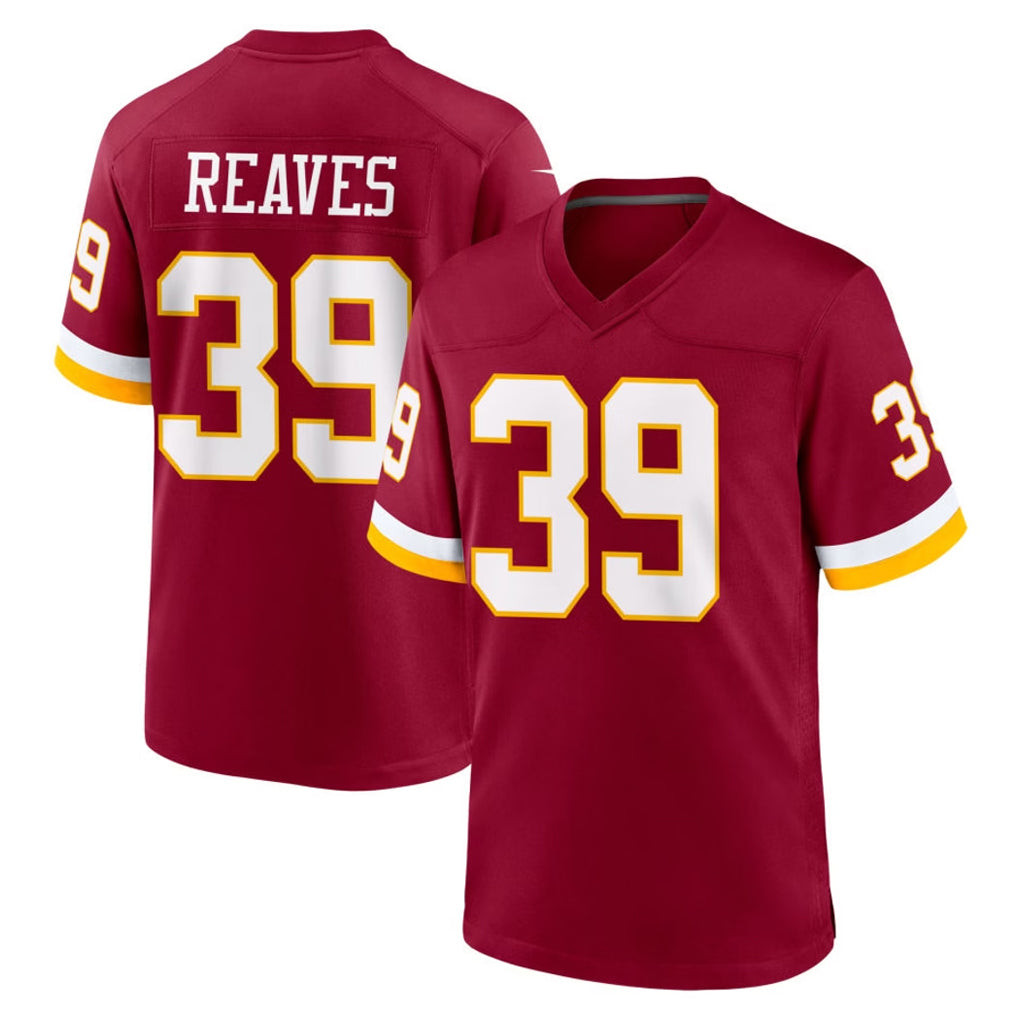 Parkc W.Commanders #39 Jeremy Reaves Player Burgundy Game Home Stitched Jerseys