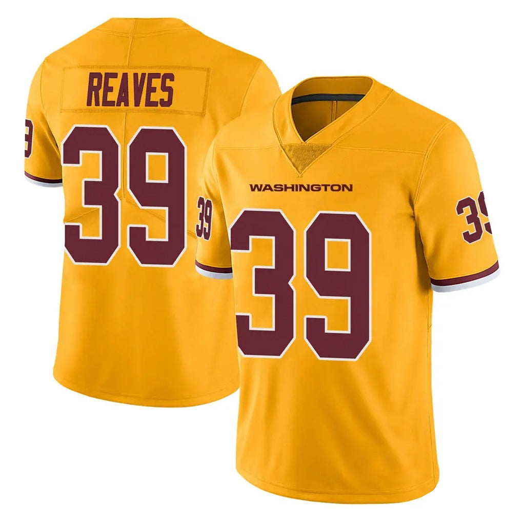 Parkc W.Commanders #39 Jeremy Reaves Player Gold Limited Color Rush Home Game Stitched Jerseys