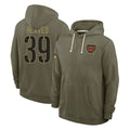 Parkc W.Commanders #39 Jeremy Reaves Player Olive Salute to Service Pullover Hoodies Limited Home Stitched Jerseys