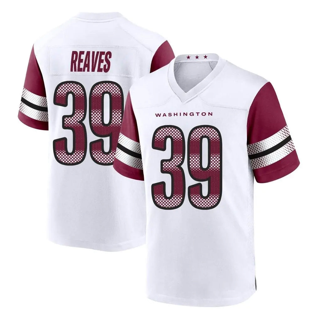 Parkc W.Commanders #39 Jeremy Reaves Player White Game Home Stitched Jerseys