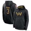 Parkc W.Commanders #3 Stefon Diggs Player Black Salute to Service Performance Pullover Hoodies Home Game Stitched Jerseys