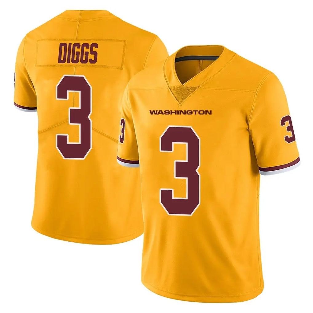 Parkc W.Commanders #3 Stefon Diggs Player Gold Limited Color Rush Home Game Stitched Jerseys