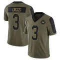 Parkc W.Commanders #3 Stefon Diggs Player Olive Salute To Service Limited Game Stitched Jerseys