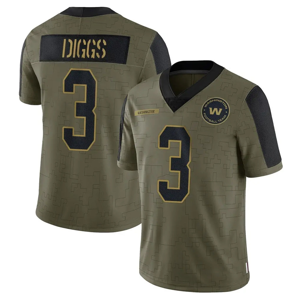 Parkc W.Commanders #3 Stefon Diggs Player Olive Salute To Service Limited Game Stitched Jerseys