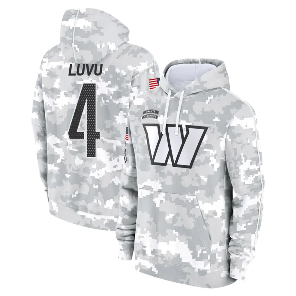 Parkc W.Commanders #4 Frankie Luvu Player Arctic Camo Limited Salute to Service Pullover Hoodies Game Stitched Jerseys