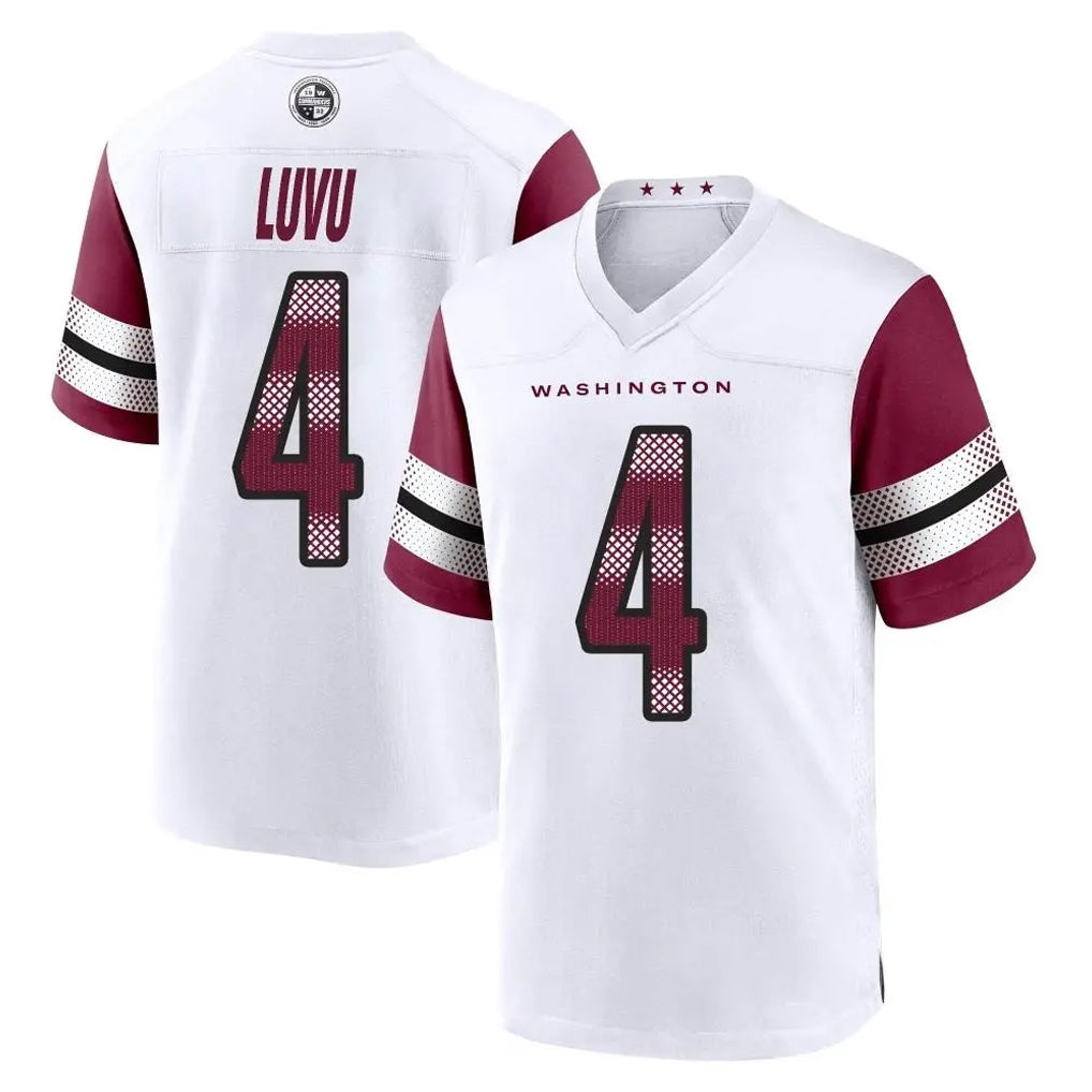 Parkc W.Commanders #4 Frankie Luvu Player White Game Home Stitched Jerseys