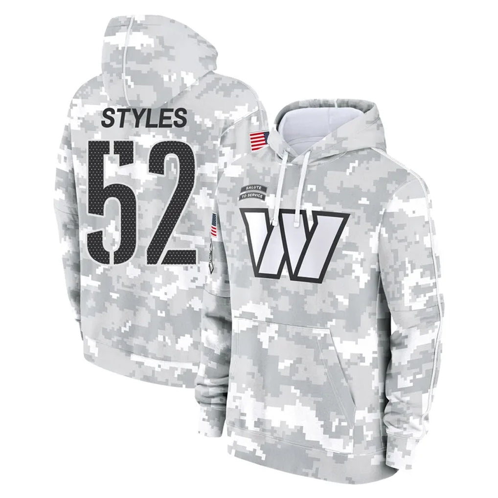 Parkc W.Commanders #52 Sonny Styles Player Arctic Camo Limited Salute to Service Pullover Hoodies Game Stitched Jerseys