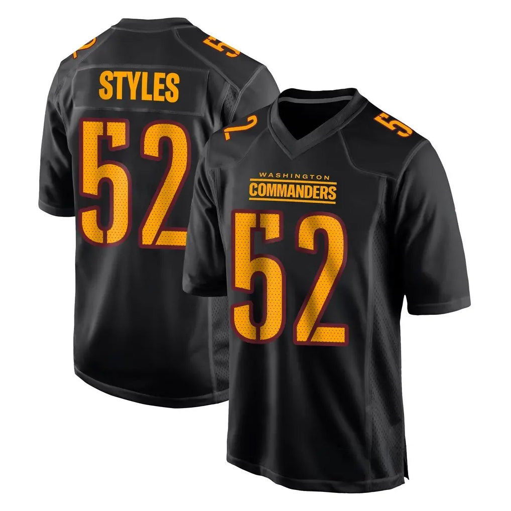 Parkc W.Commanders #52 Sonny Styles Player Black Carbon Fashion Home Game Stitched Jerseys