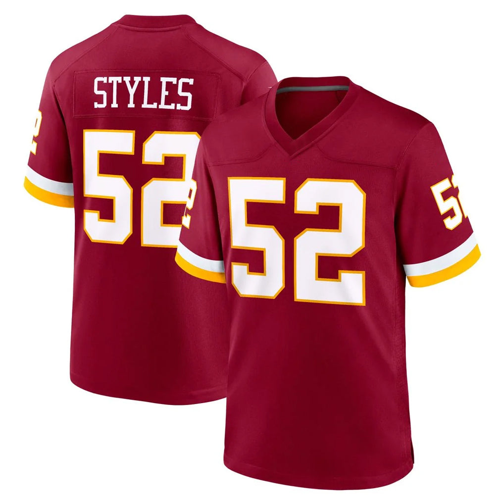 Parkc W.Commanders #52 Sonny Styles Player Burgundy Game Home Stitched Jerseys