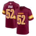 Parkc W.Commanders #52 Sonny Styles Player Burgundy Home Game Stitched Jerseys