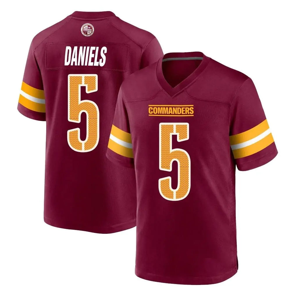 Parkc W.Commanders #5 Jayden Daniels Player Burgundy Home Game Stitched Jerseys