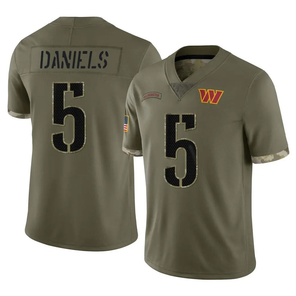 Parkc W.Commanders #5 Jayden Daniels Player Olive Salute To Service Limited Home Game Stitched Jerseys
