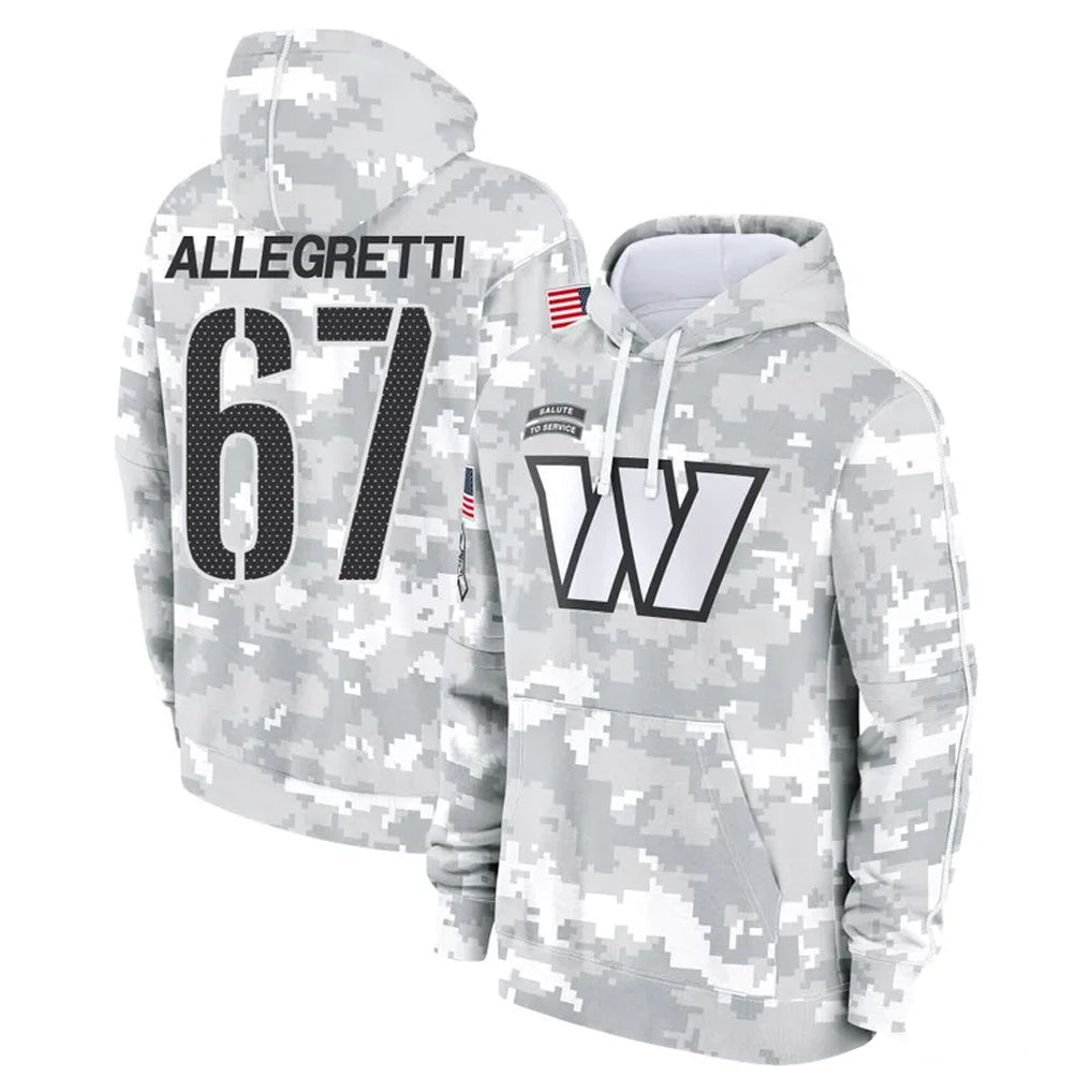 Parkc W.Commanders #67 Nick Allegretti Player Arctic Camo Limited Salute to Service Pullover Hoodies Game Stitched Jerseys