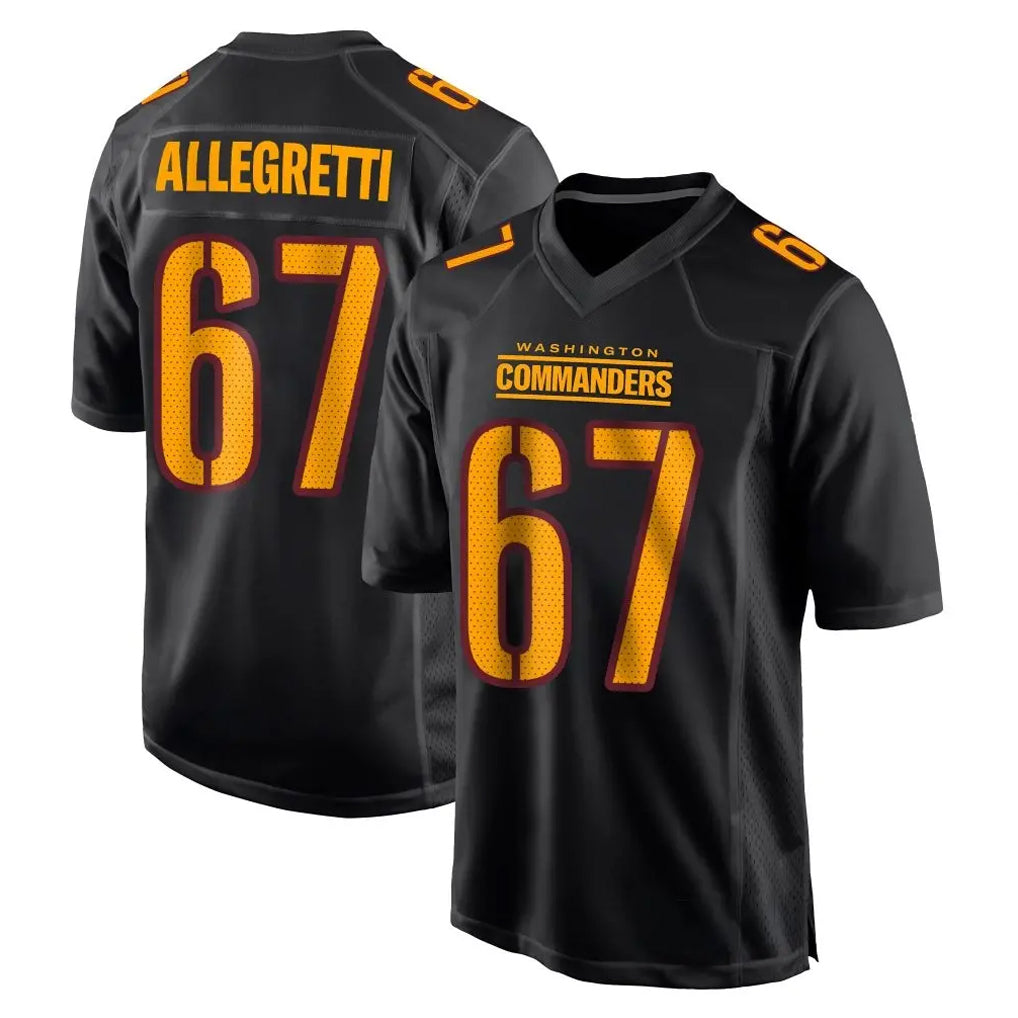 Parkc W.Commanders #67 Nick Allegretti Player Black Carbon Fashion Home Game Stitched Jerseys