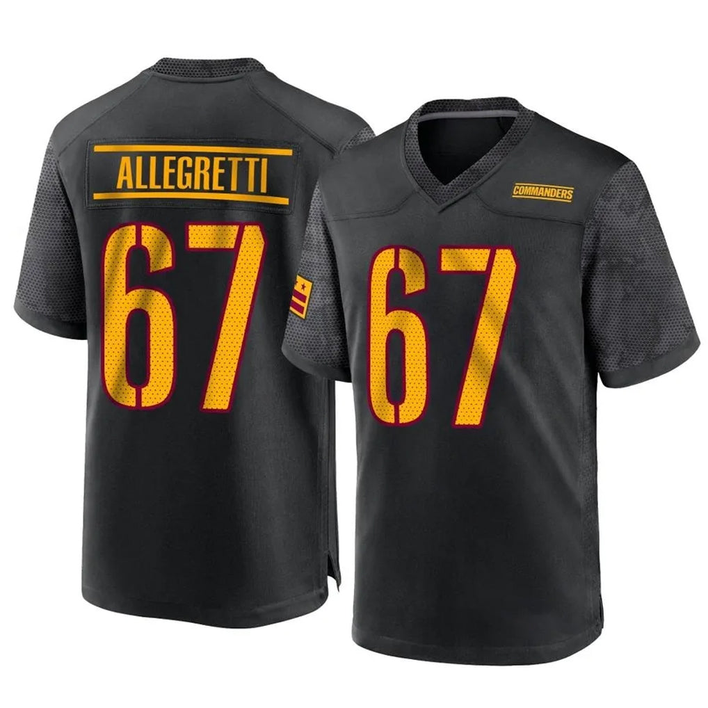 Parkc W.Commanders #67 Nick Allegretti Player Black Home Game Stitched Jerseys