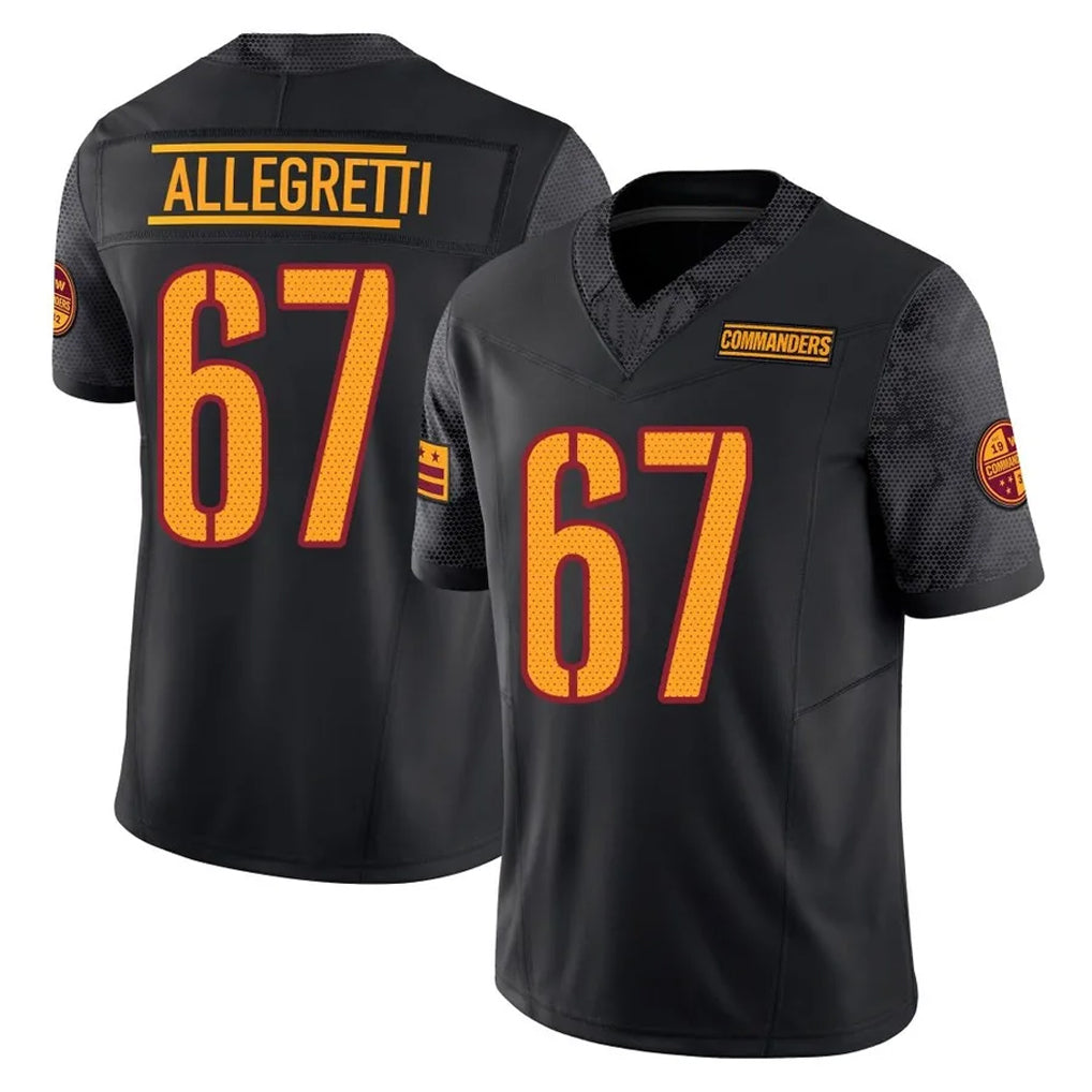 Parkc W.Commanders #67 Nick Allegretti Player Black Limited Vapor F.U.S.E. Home Game Stitched Jerseys