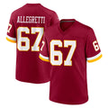 Parkc W.Commanders #67 Nick Allegretti Player Burgundy Game Home Stitched Jerseys