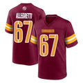 Parkc W.Commanders #67 Nick Allegretti Player Burgundy Home Game Stitched Jerseys