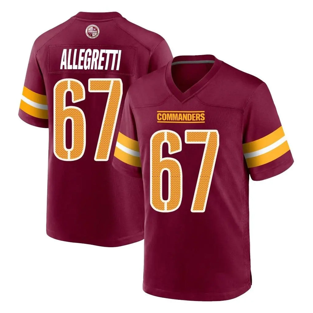 Parkc W.Commanders #67 Nick Allegretti Player Burgundy Home Game Stitched Jerseys