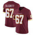 Parkc W.Commanders #67 Nick Allegretti Player Burgundy Limited Team Color Vapor Untouchable Home Game Stitched Jerseys