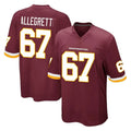 Parkc W.Commanders #67 Nick Allegretti Player Burgundy Team Color Home Game Stitched Jerseys