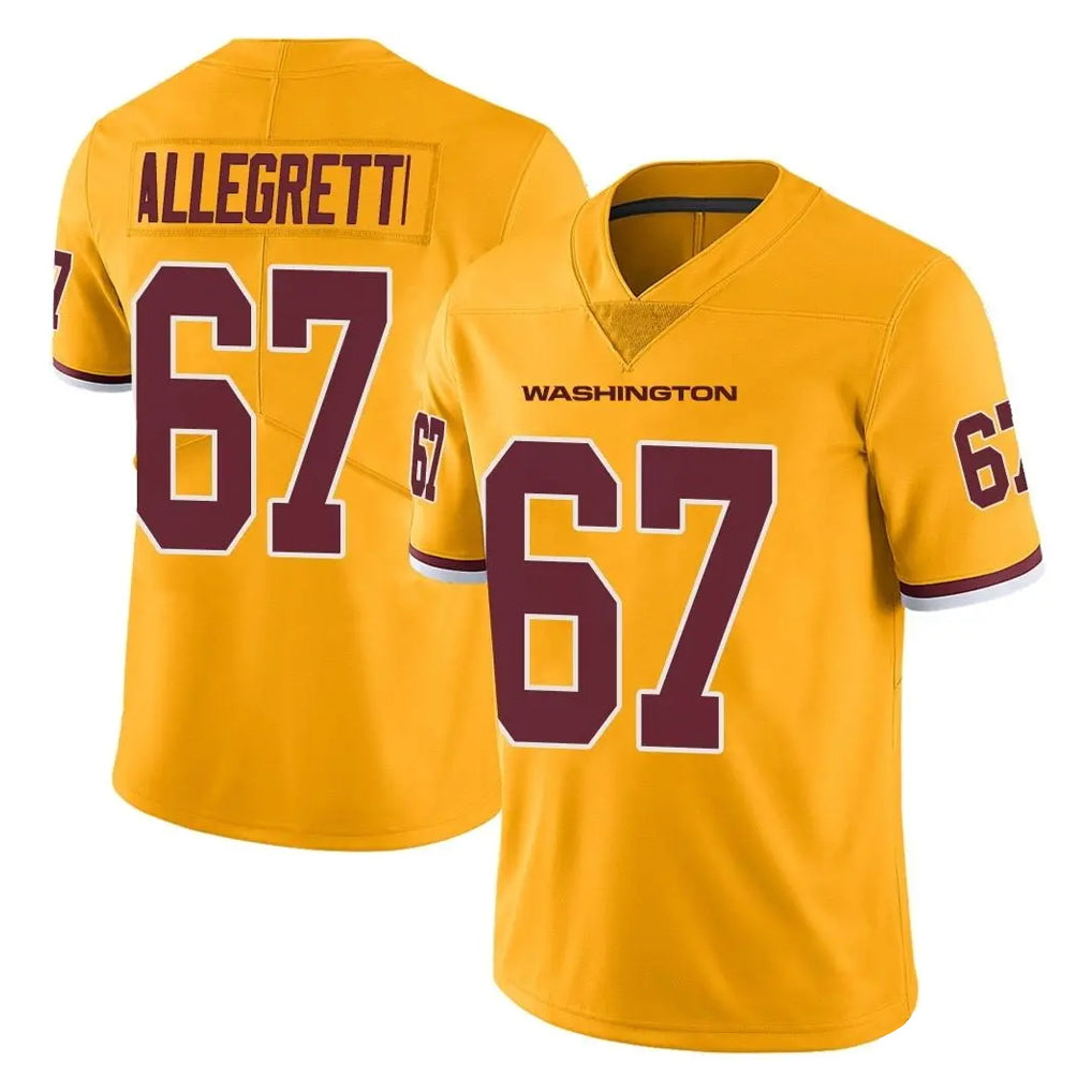 Parkc W.Commanders #67 Nick Allegretti Player Gold Limited Color Rush Home Game Stitched Jerseys