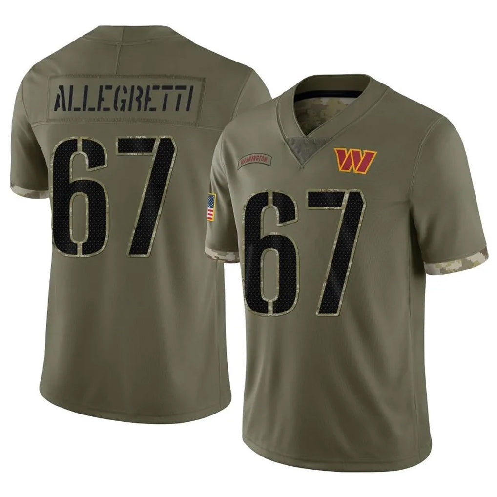 Parkc W.Commanders #67 Nick Allegretti Player Olive Salute To Service Limited Home Game Stitched Jerseys