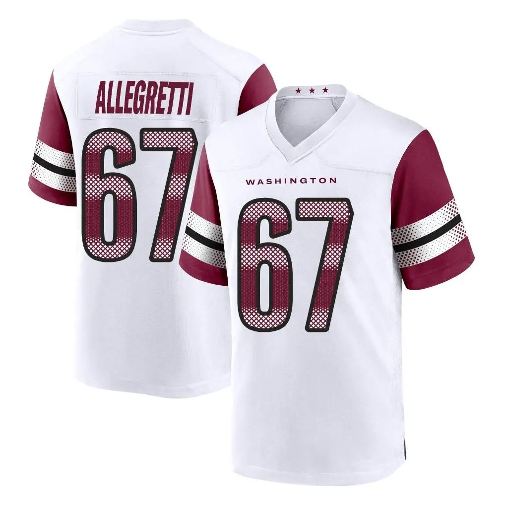 Parkc W.Commanders #67 Nick Allegretti Player White Game Home Stitched Jerseys