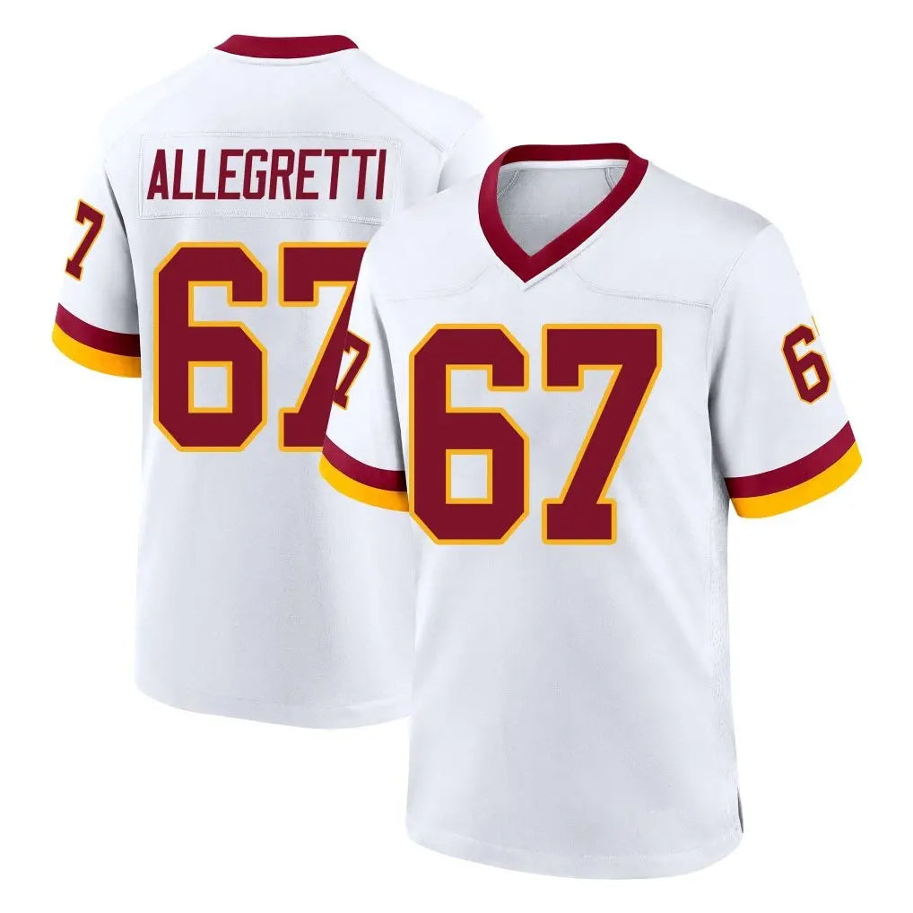 Parkc W.Commanders #67 Nick Allegretti Player White Home Game Stitched Jerseys