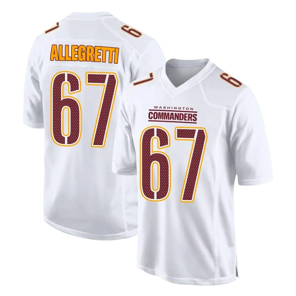Parkc W.Commanders #67 Nick Allegretti Player White Tundra Fashion Home Game Stitched Jerseys