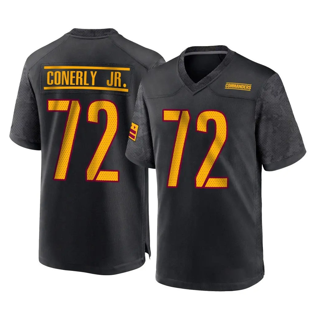 Parkc W.Commanders #72 Josh Conerly Jr. Player Black Home Game Stitched Jerseys