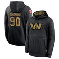 Parkc W.Commanders #90 Charles Omenihu Player Black Salute to Service Performance Pullover Hoodies Home Game Stitched Jerseys