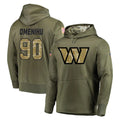 Parkc W.Commanders #90 Charles Omenihu Player Olive Salute to Service Pullover Hoodie Limited Home Game Stitched Jerseys