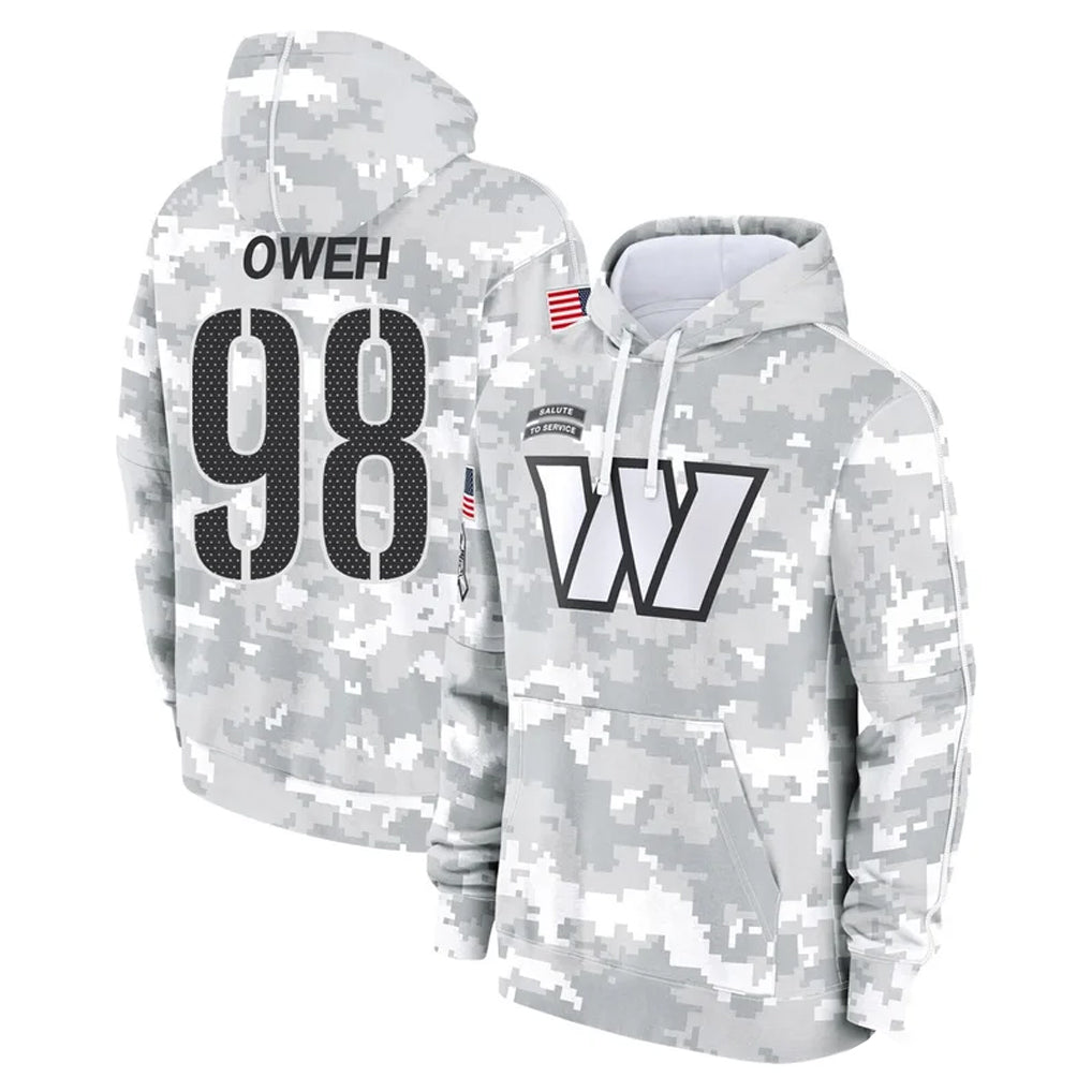 Parkc W.Commanders #98 Odafe Oweh Player Arctic Camo Limited Salute to Service Pullover Hoodies Game Stitched Jerseys