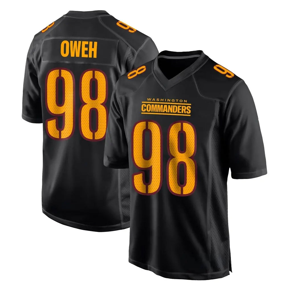 Parkc W.Commanders #98 Odafe Oweh Player Black Carbon Fashion Home Game Stitched Jerseys